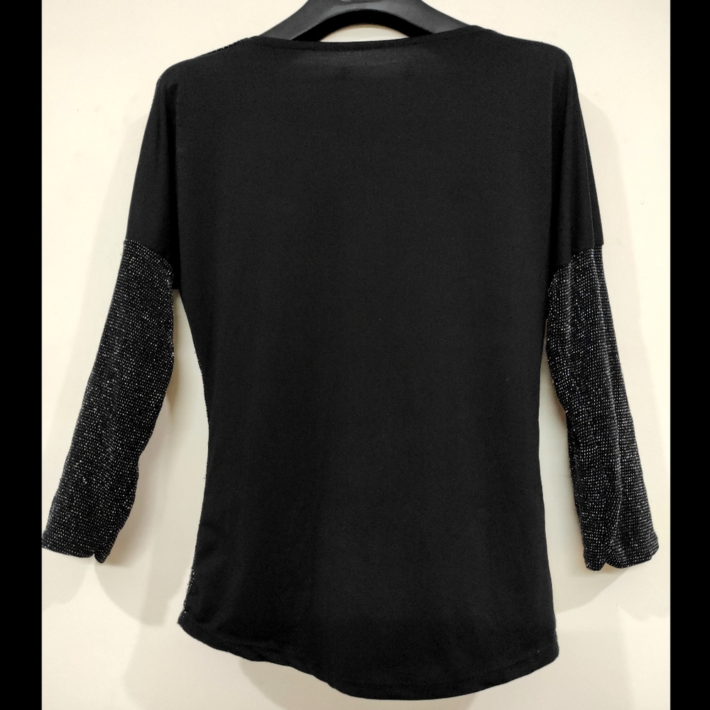 BLACK SHIMMER TOP - Picture 7 of 7